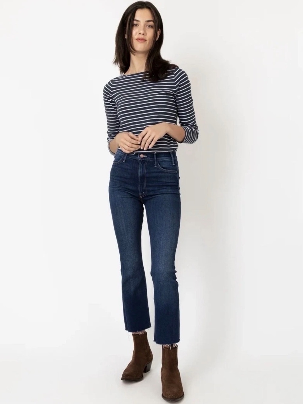 MOTHER The Hustler ankle fray kick out jeans